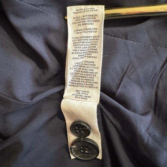 Avec Les Filles-Navy blue and white gingham plaid structured blazer.Size M - Picture 8 of 12